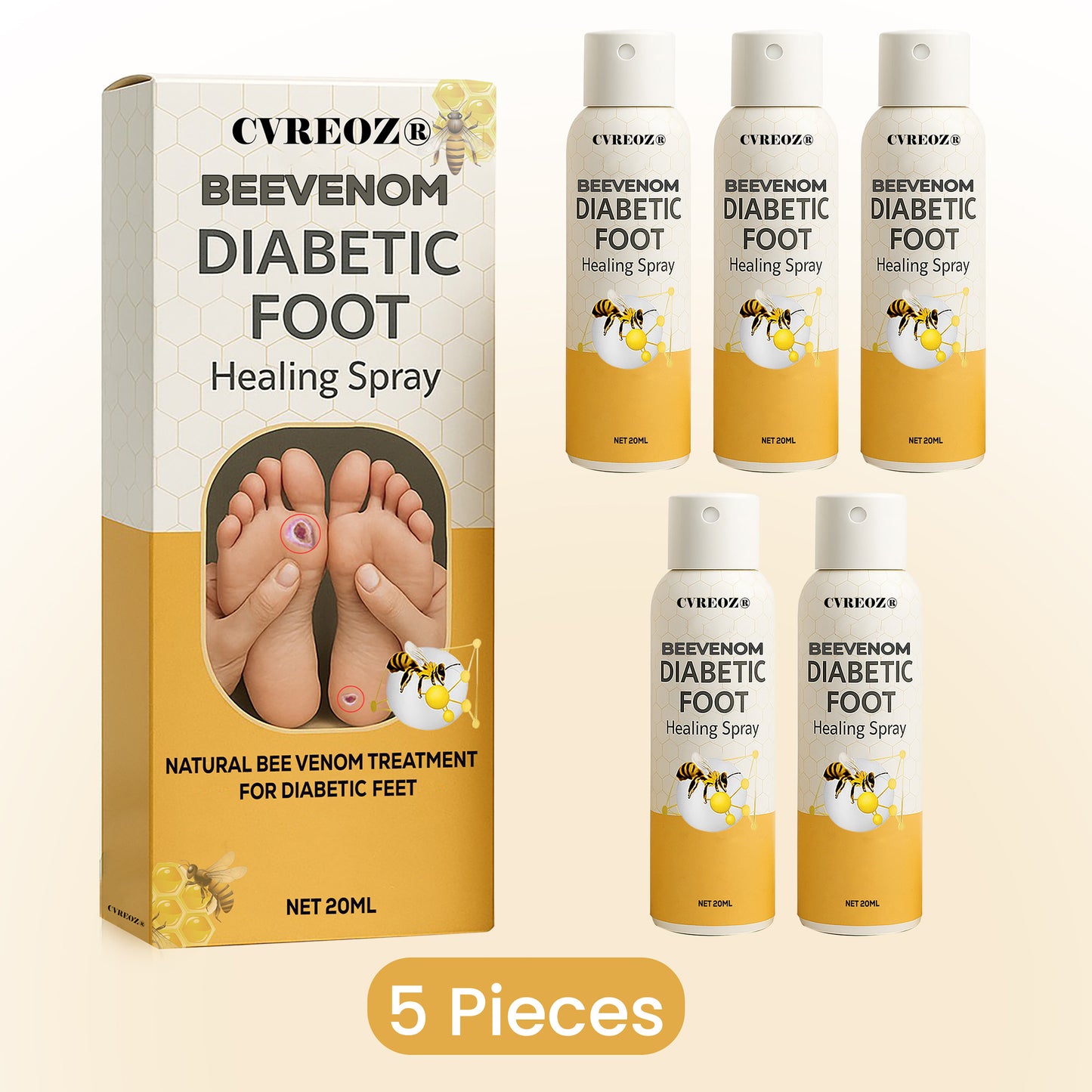 🔥HOT SALE 60% OFF✨ CVREOZ® Bee Venom Diabetic Foot Healing Spray