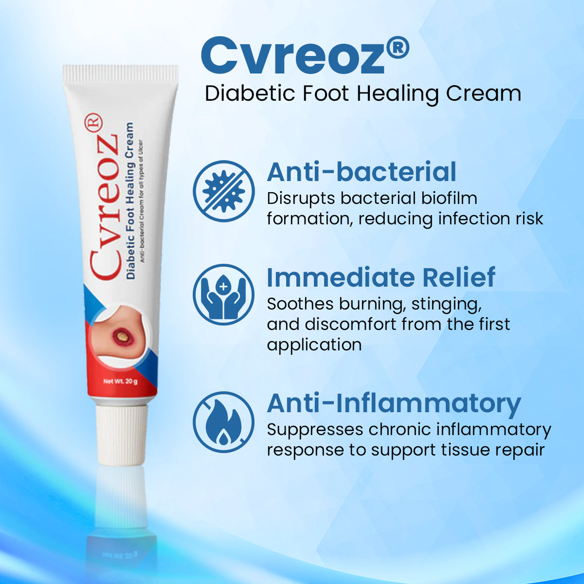 ⏰Last Day Promotion: 70% OFF 🔥Cvreoz® Diabetic Foot Healing Cream