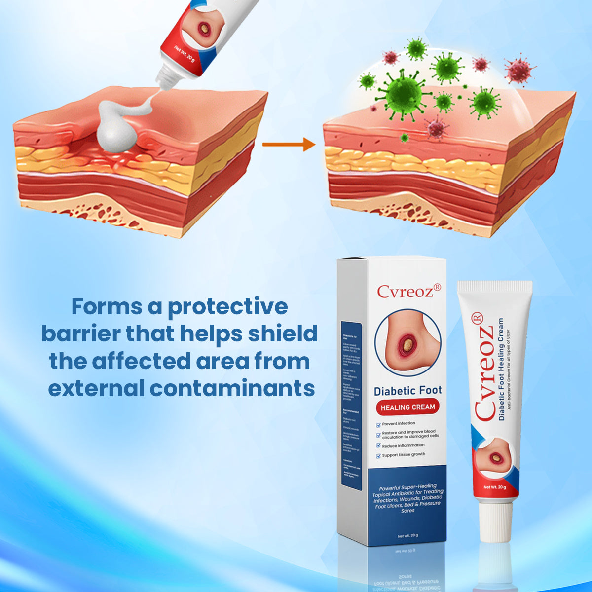 ⏰Last Day Promotion: 70% OFF 🔥Cvreoz® Diabetic Foot Healing Cream