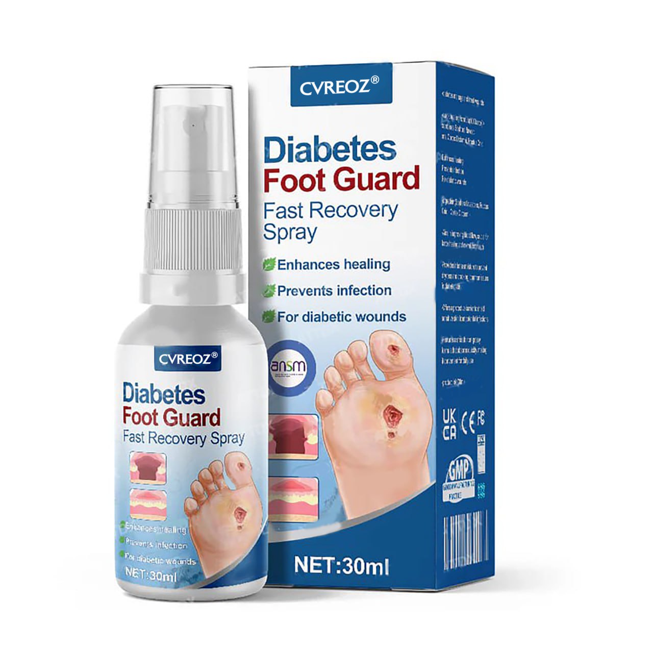 CVREOZ® Diabetes Foot Guard Fast Recovery Spray
