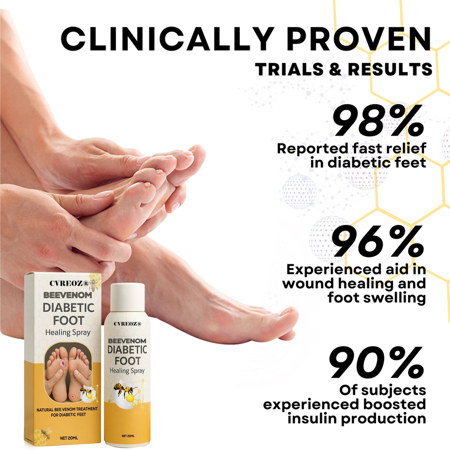 ⏰Last Day Promotion: 60% OFF 🔥 CVREOZ® Bee Venom Diabetic Foot Healing Spray