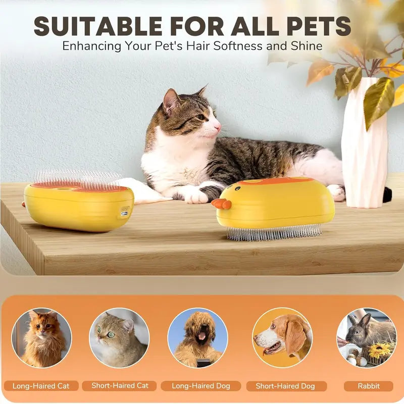 ⏰Last Day Promotion: 80% OFF🔥 Patented Exclusive Rechargeable Steam Pet Brush