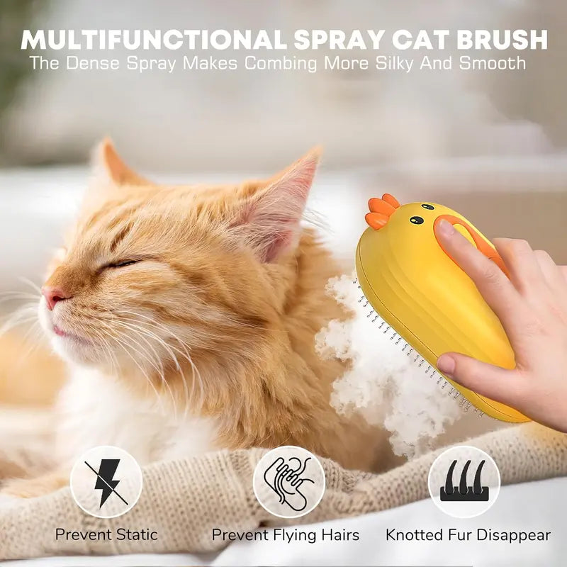 ⏰Last Day Promotion: 80% OFF🔥 Patented Exclusive Rechargeable Steam Pet Brush