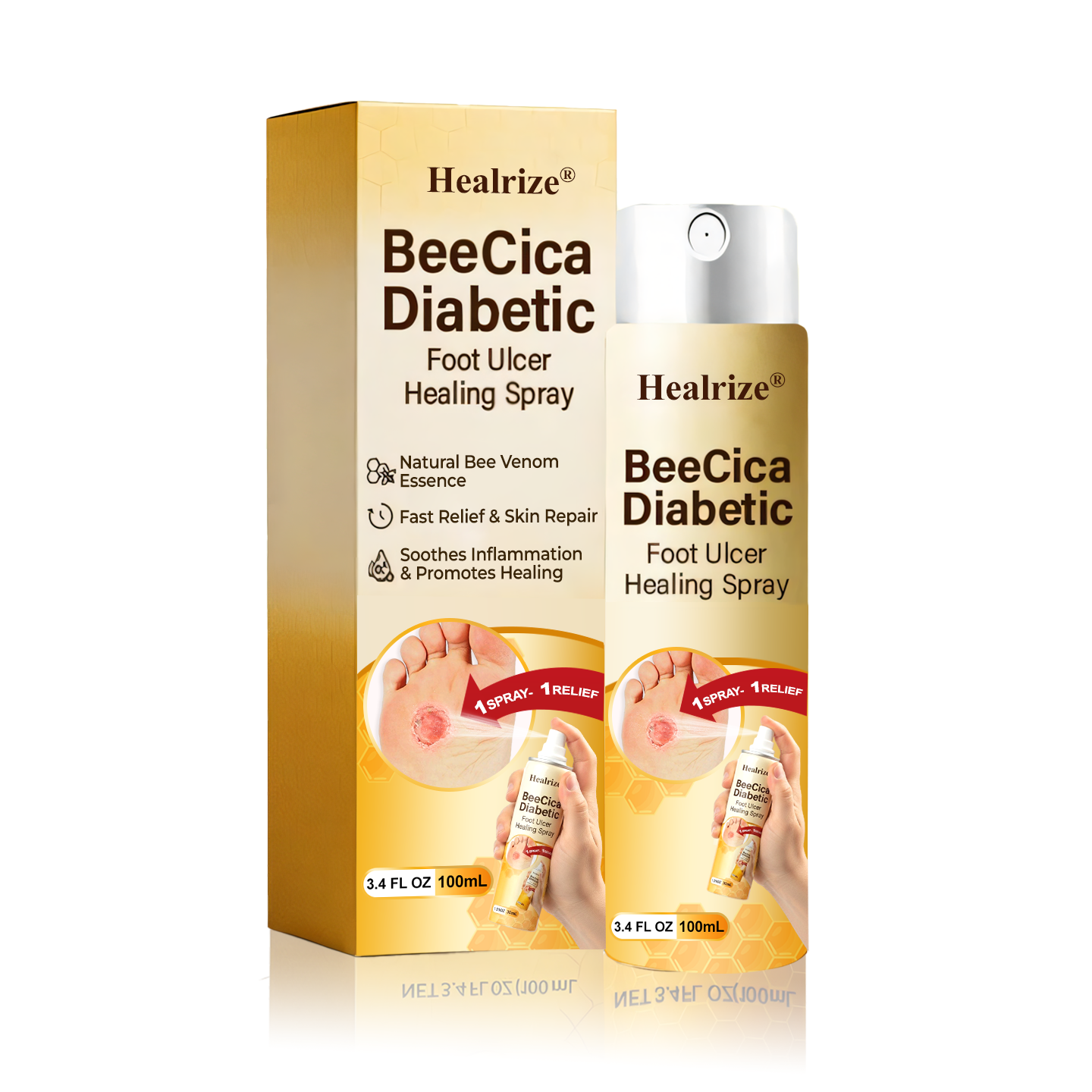 ⏰Last Day Promotion: 60% OFF🔥Healrize® DiaCure Bee Venom & Centella Diabetic Foot Ulcer Spray