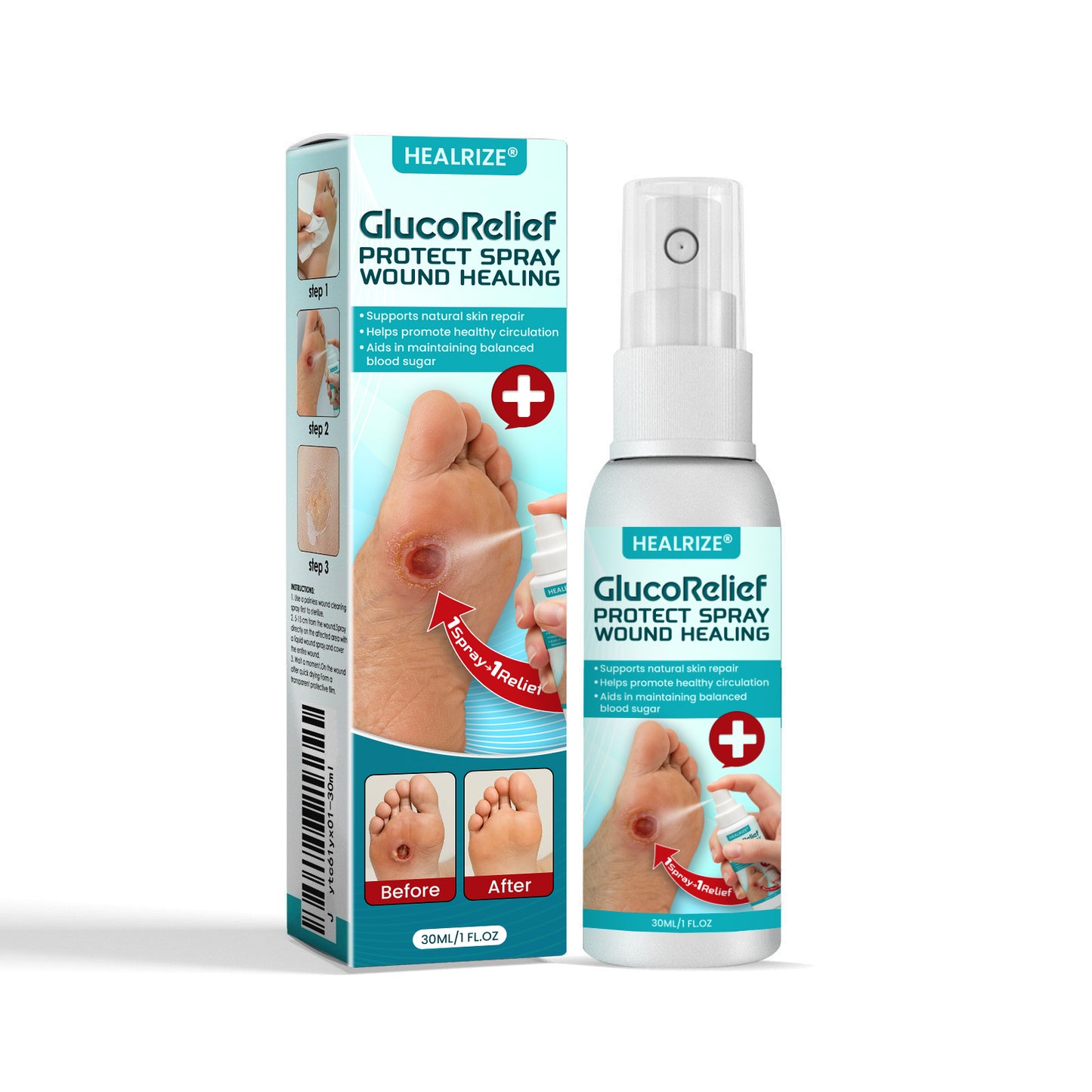 ⏰ EXCLUSIVE DEAL 60% OFF🔥Healrize® GlucoRelief Protect Spray Wound Healing