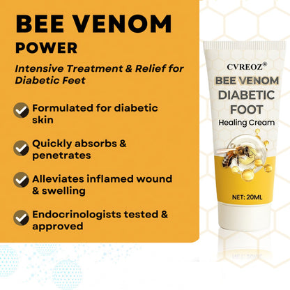 🎉SPECIAL OFFER: 60% OFF🔥 8M+ SOLD️🏆 CVREOZ® Bee Venom Diabetic Foot Healing Cream