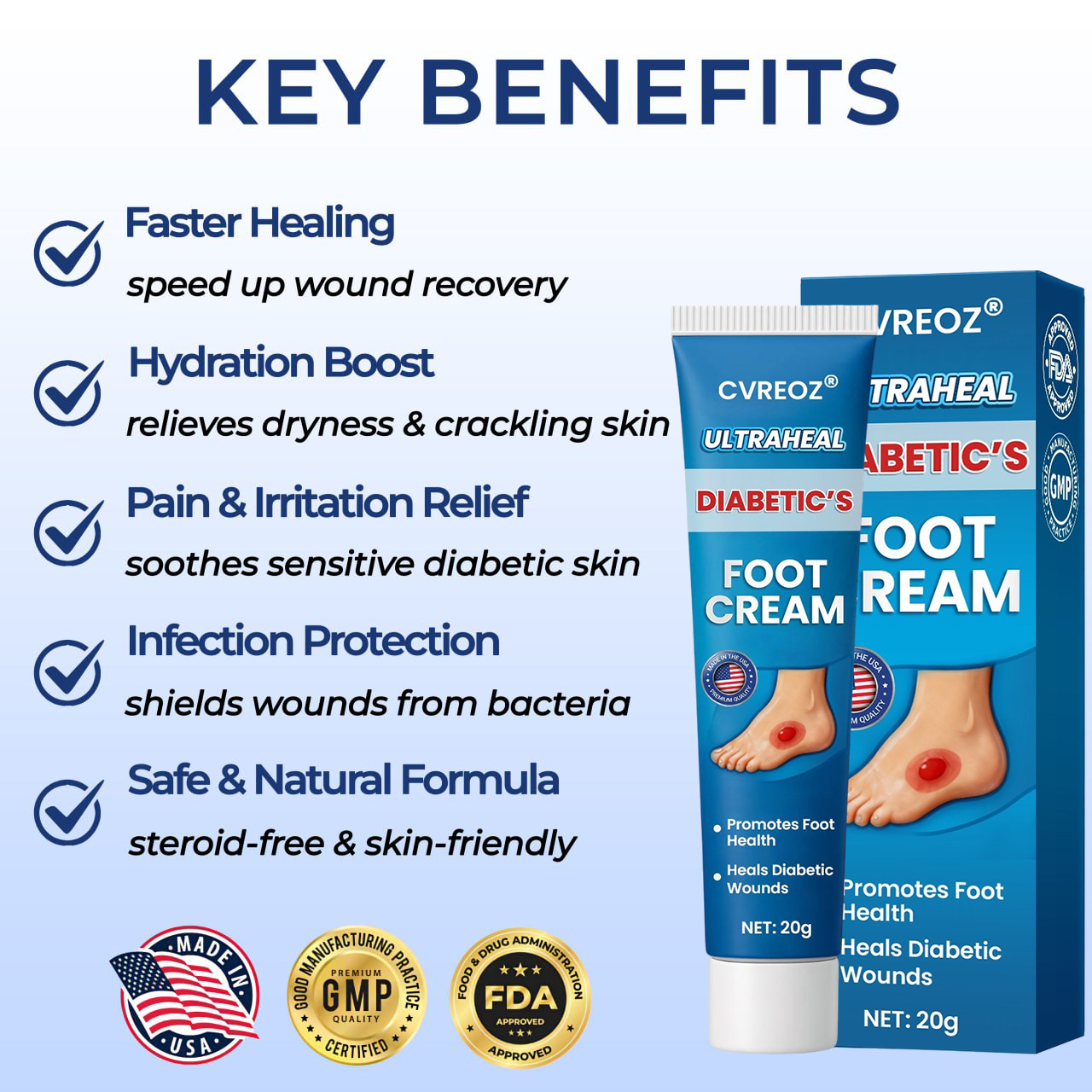 CVREOZ® UltraHeal Diabetic's Foot Cream