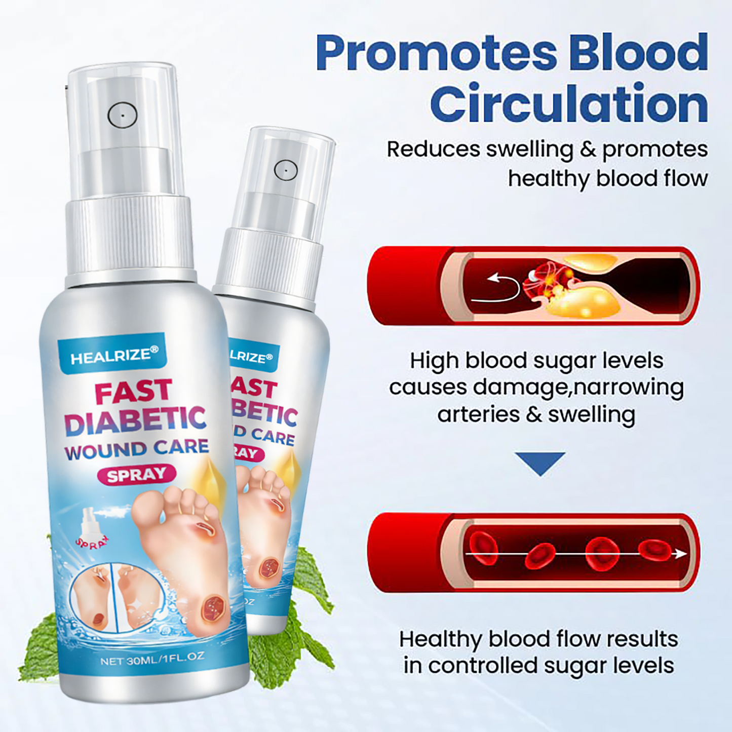 Healrize® Fast Diabetic Wound Care Spray 🎇 New-Year Sale: 60% OFF 🔥