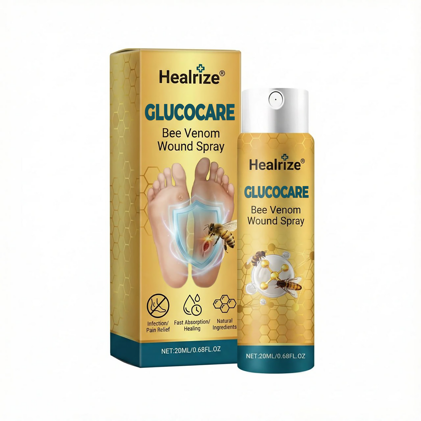 🔥EXCLUSIVE DEAL 60% OFF 🐝 Healrize® GlucoCare Bee Venom Diabetic Wound Spray 💛