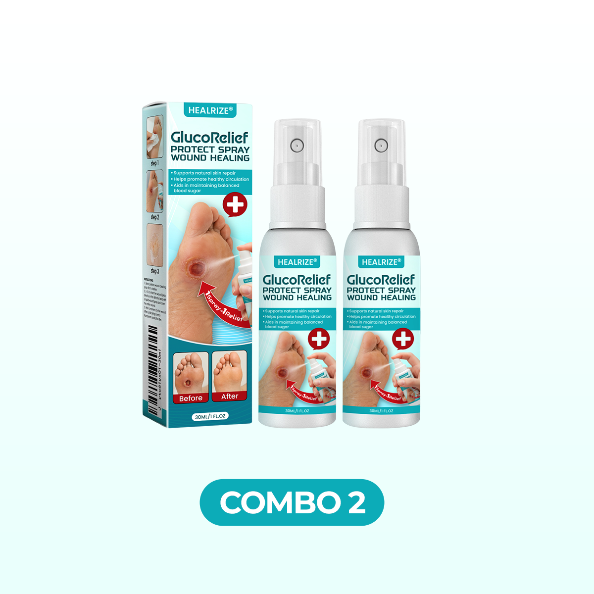 ⏰ EXCLUSIVE DEAL 60% OFF🔥Healrize® GlucoRelief Protect Spray Wound Healing