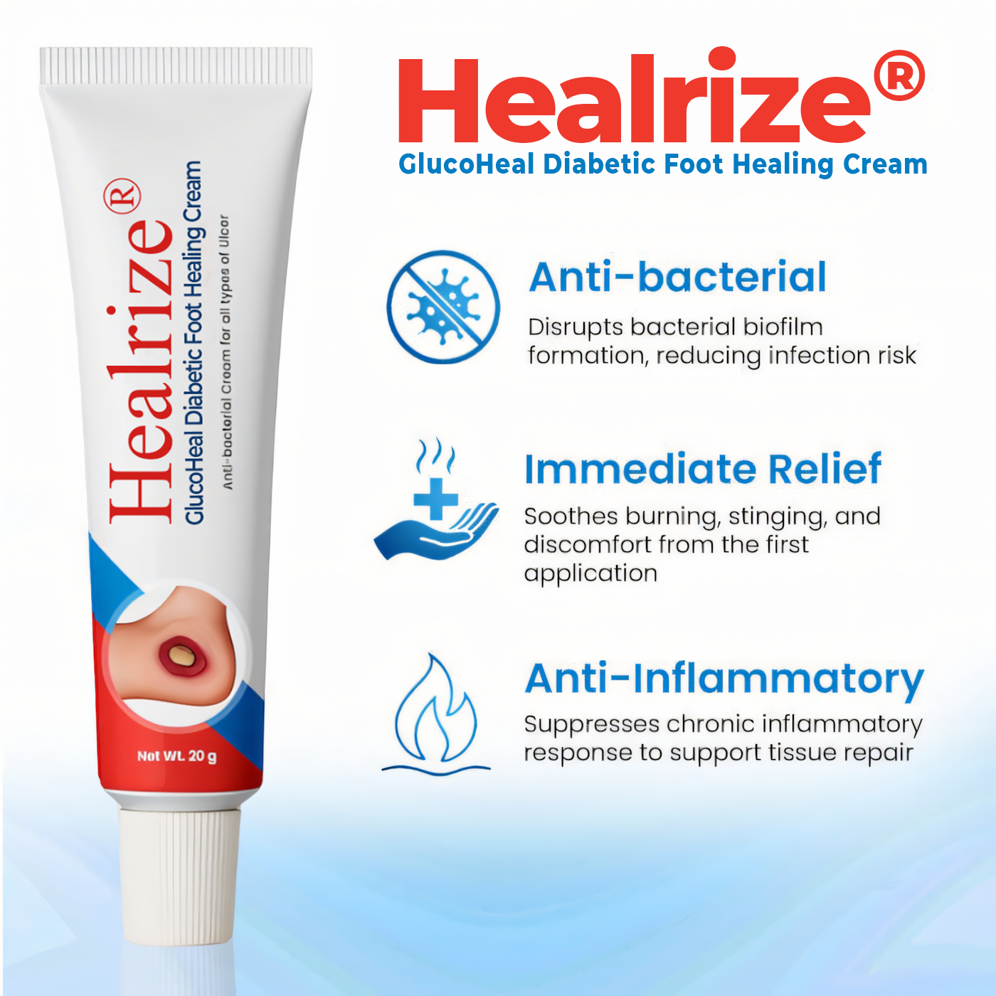 Healrize® GlucoHeal Diabetic Foot Healing Cream