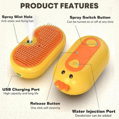 ⏰Last Day Promotion: 80% OFF🔥 Patented Exclusive Rechargeable Steam Pet Brush