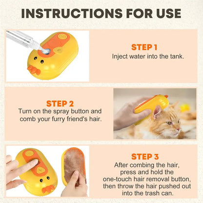 ⏰Last Day Promotion: 80% OFF🔥 Patented Exclusive Rechargeable Steam Pet Brush